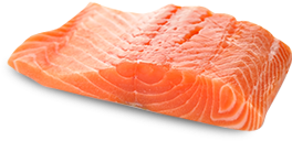 A filet of wild caught sockeye salmon