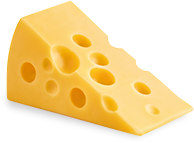 A wedge of swiss cheese