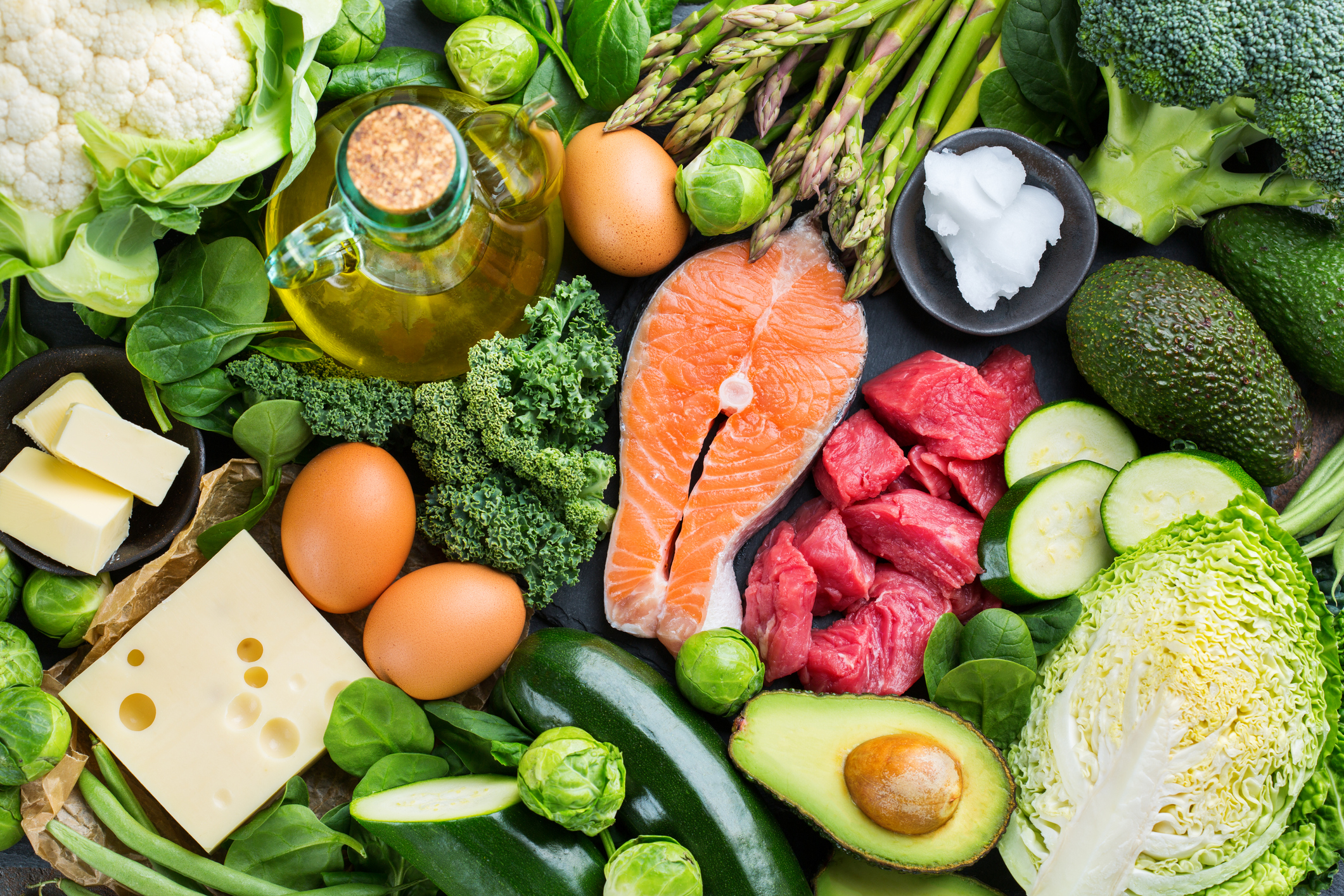 A table full of green vegetables.