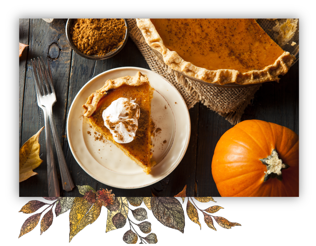 a slice of pumpkin pie with whipped cream on top
