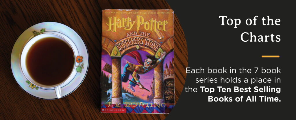 Each of the seven Harry Potter books holds a spot on the top ten best selling books of all time list