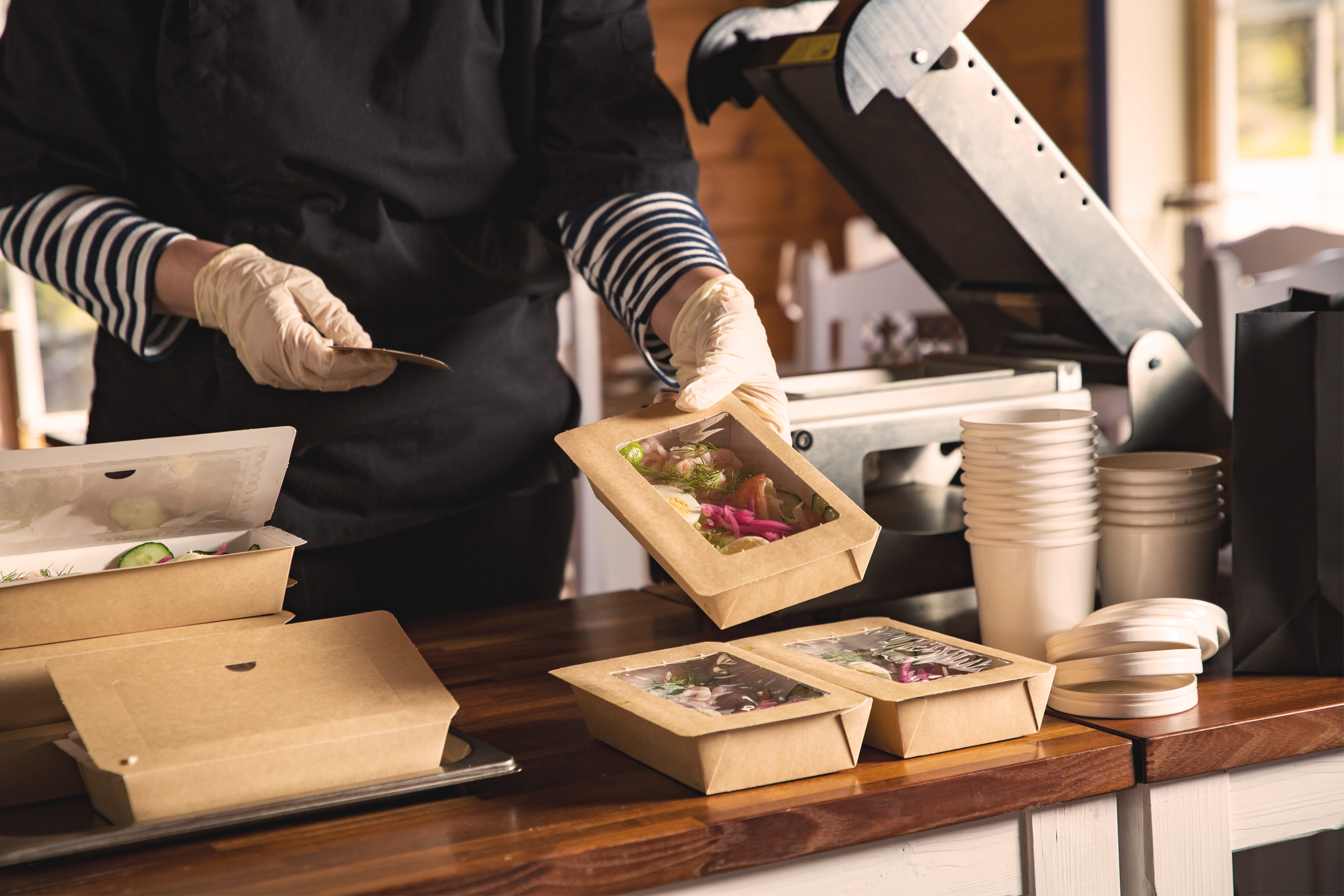 Chef with Food Containers