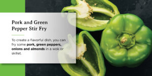 pork and green pepper stir fry recipe graphic