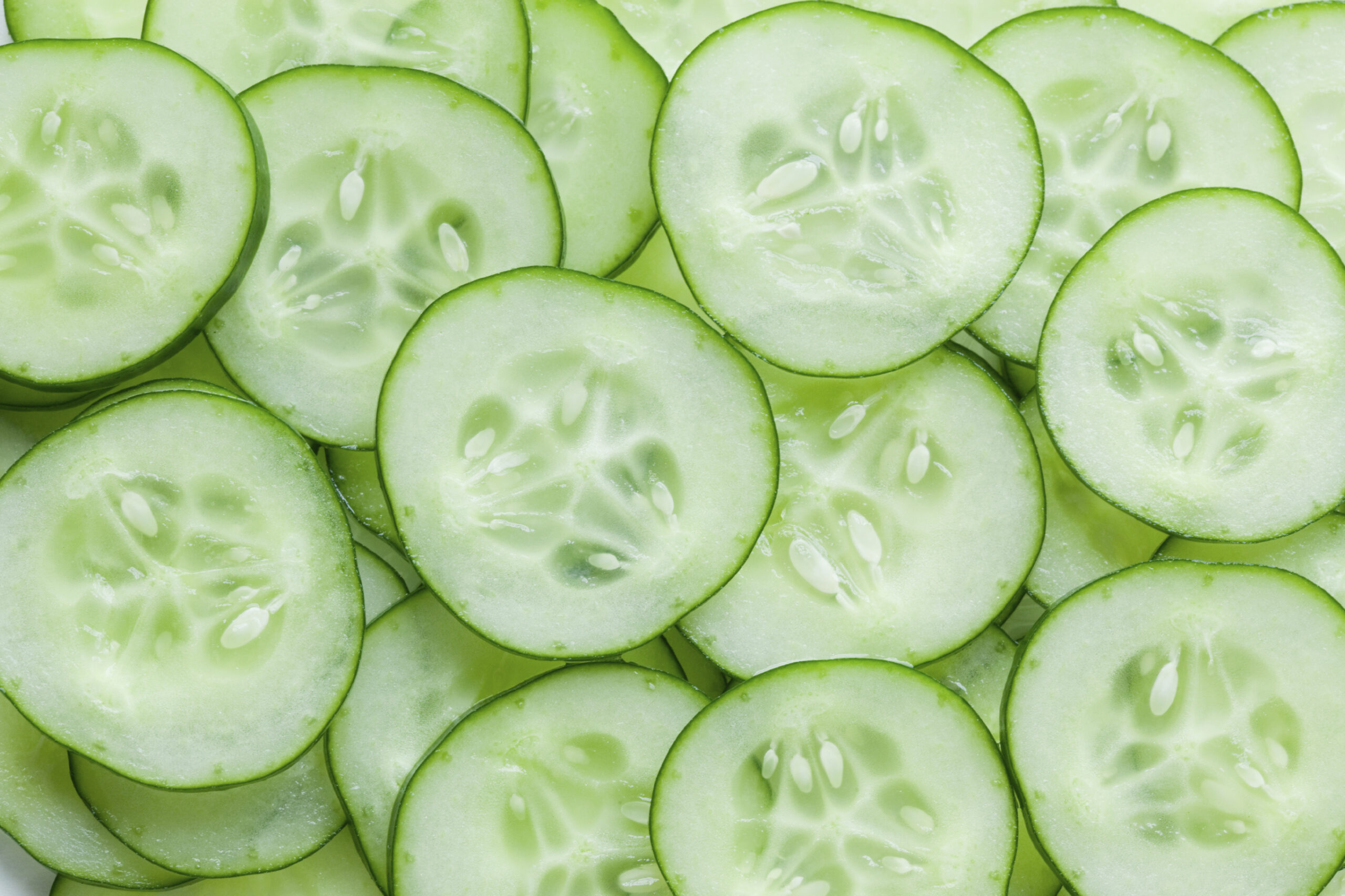 a pile of thinly sliced cucumbers