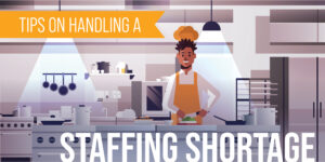 a chef is standing in a kitchen preparing food with staff shortage