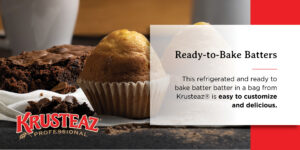an advertisement for krusteaz professional ready to bake batters