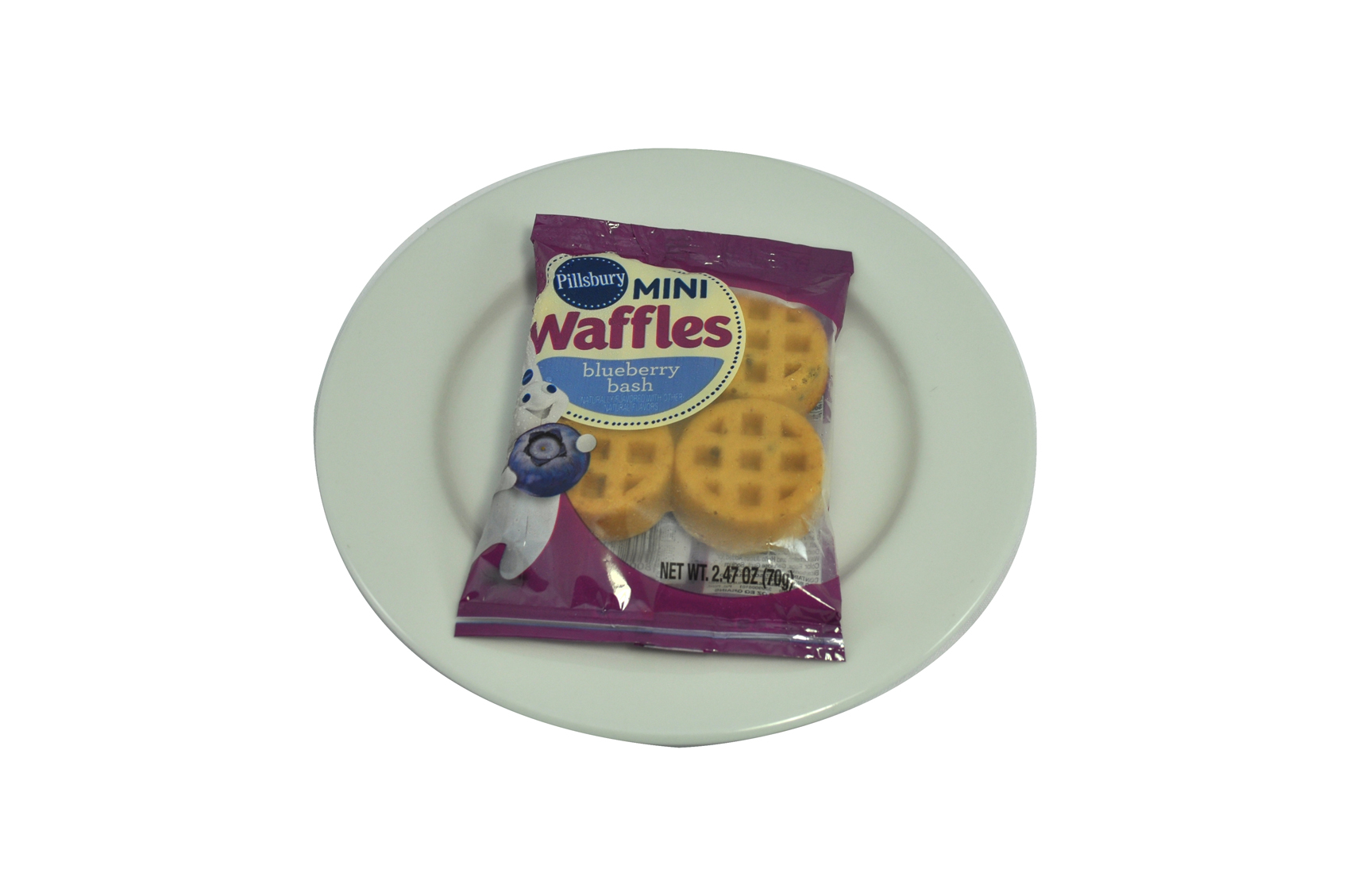 Pillsbury(TM) Frozen Mini Waffles Blueberry Bash(TM) 2.47 oz Feesers