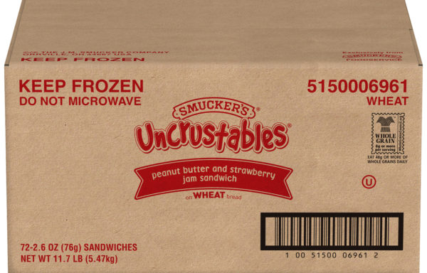 Smucker’s 2.6 Ounce Uncrustables Peanut Butter And Strawberry Wheat 72 Count Case