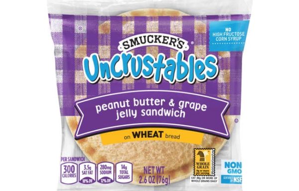 Smucker’s 2.6 Ounce Uncrustables Peanut Butter And Grape Wheat 72 Count Case