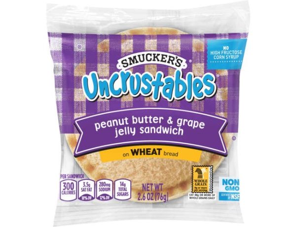Smucker’s 2.6 Ounce Uncrustables Peanut Butter And Grape Wheat