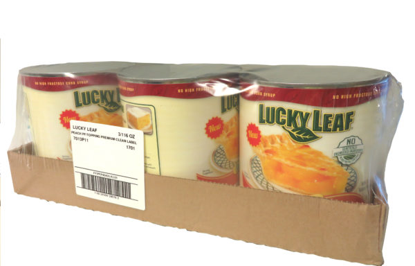 LUCKY LEAF PREMIUM ‘CLEAN LABEL’ PEACH FRUIT FILLING or TOPPING – 3/116oz