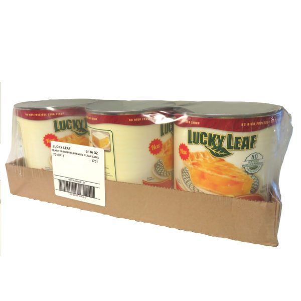 LUCKY LEAF PREMIUM ‘CLEAN LABEL’ PEACH FRUIT FILLING or TOPPING – 3/116oz