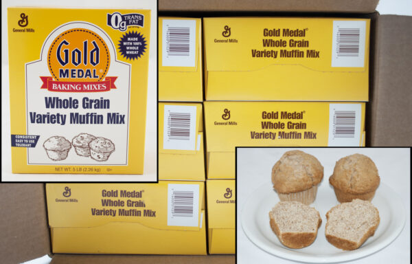Gold Medal Muffin Mix Box Whole Grain Variety 6/5 LB