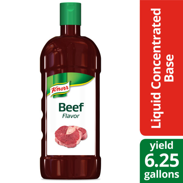 Knorr Concentrated Base Liquid Plastic Bottle Beef 32 oz, Pack of 4