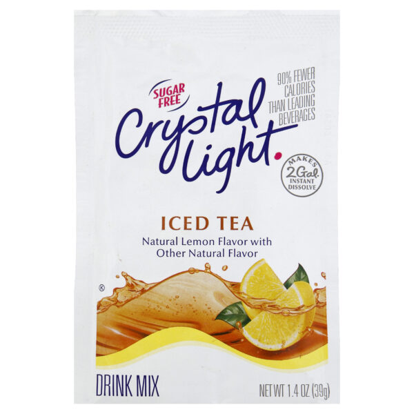 CRYSTAL LIGHT Sugar Free Iced Tea Powdered Beverage Mix, 1.4 oz. Pouch (Pack of 12)