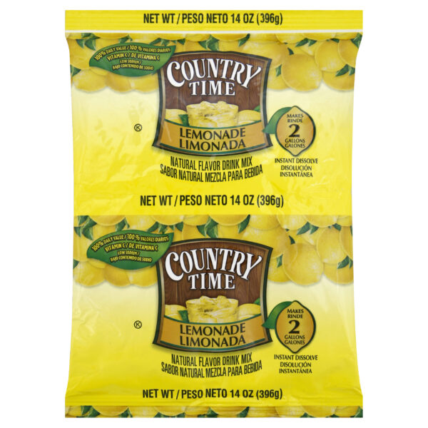 Country Time Lemonade Powdered Drink Mix, 15 ct Casepack, 14 oz Pouches