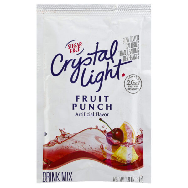 Crystal Light Sugar-Free Fruit Punch Powdered Drink Mix, 1.8 oz. Packets, Pack of 12