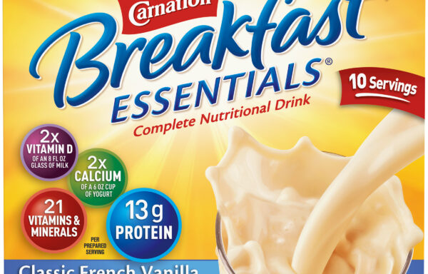 Carnation Breakfast Essentials Powder Nutritional Breakfast Drink Mix, Classic French Vanilla, 10 – 1.26 OZ Packets