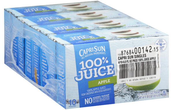 CAPRI SUN 100% JUICE READY TO DRINK JUICE APPLE