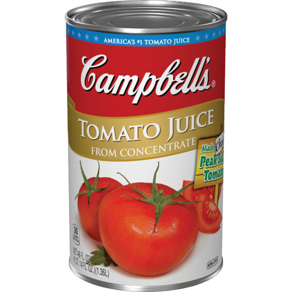 Campbell’s Tomato Juice, 100% Tomato Juice, 46 oz Can