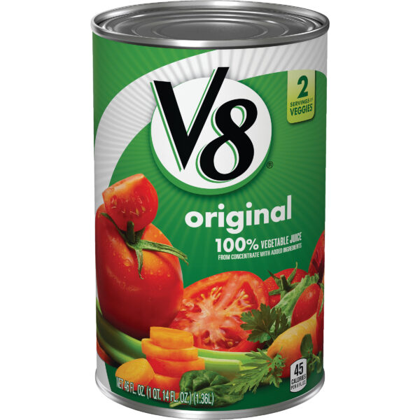V8 Original 100% Vegetable Juice, 46 fl oz Can (12 Pack)