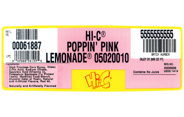 Hi-C Pink Lemonade Bag in box, 5 Gallons