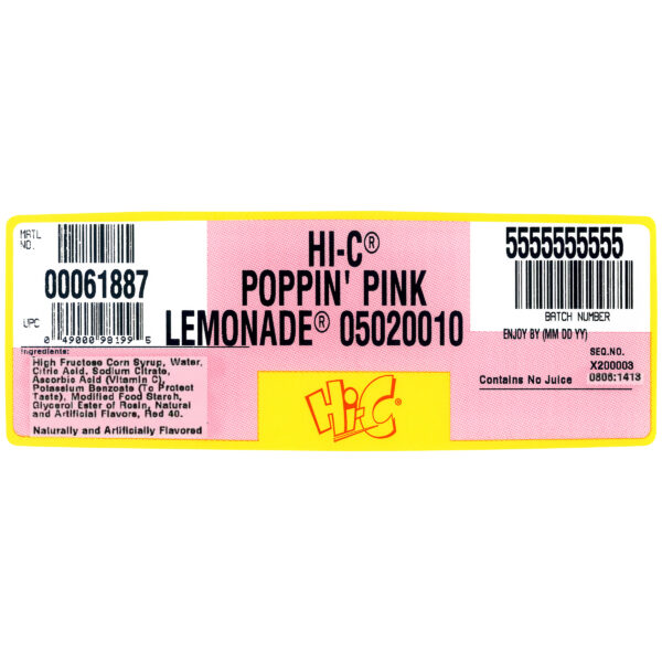 Hi-C Pink Lemonade Bag in box, 5 Gallons