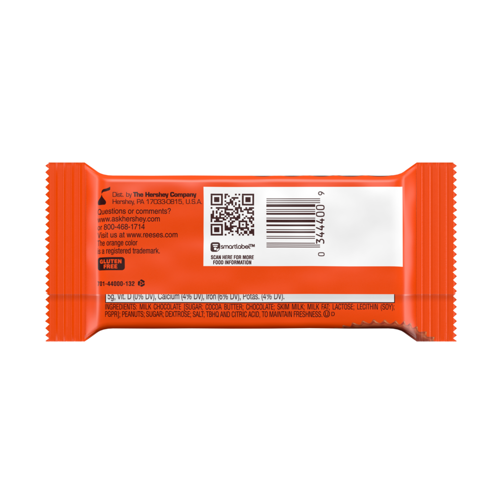 REESE'S Milk Chocolate Peanut Butter Cup Standard Bar, 1.5 oz., 12/36 ct. -  Feesers