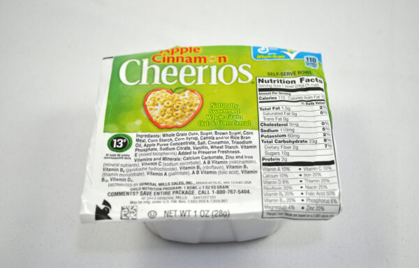Apple Cinnamon Cheerios Gluten Free Cereal Single Serve Bowlpak 96/1 OZ