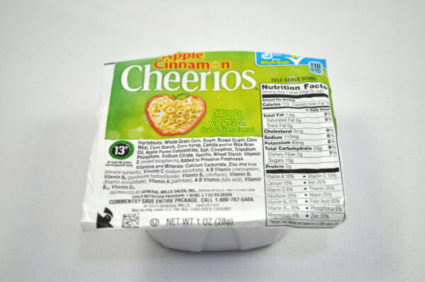 Apple Cinnamon Cheerios(TM) Cereal Single Serve Bowlpak 1 oz