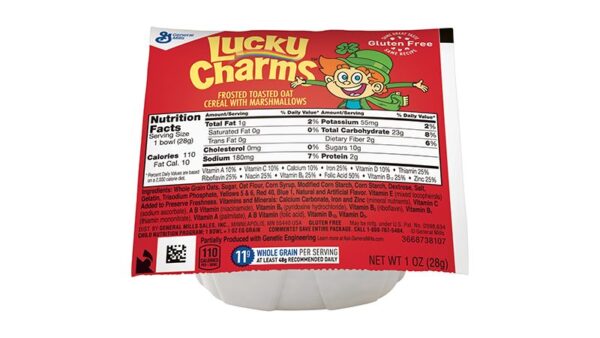 General Mills Lucky Charms Cereal with Marshmallows Bowlpak (96 ct) 1 oz