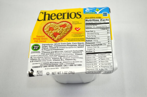 CEREAL, CHEERIOS, BOWL, WHOLE GRAIN