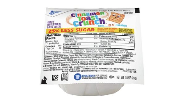 Cinnamon Toast Crunch(TM) Cereal 25% Less Sugar Single Serve Bowlpak 1 oz