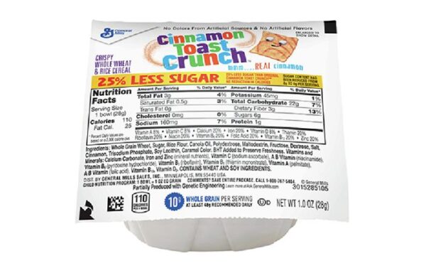 Cinnamon Toast Crunch(TM) Cereal 25% Less Sugar Single Serve Bowlpak 1 oz