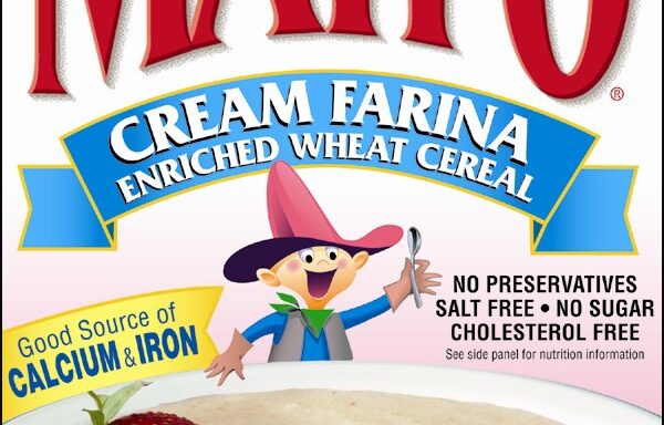 CEREAL, FARINA, CREAM, DIETARY DESIGNATION, CHOLESTEROL FREE, FAT FREE