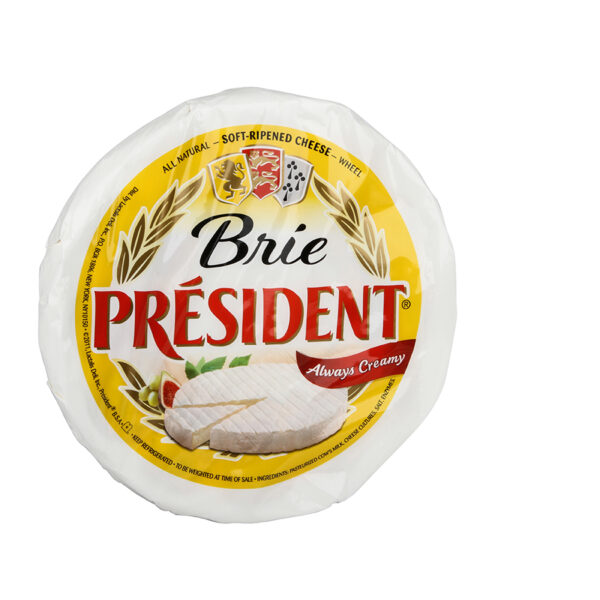 PRESIDENT : 2 LB. BRIE 60% PLAIN X2 WITH NLEA STICKERS