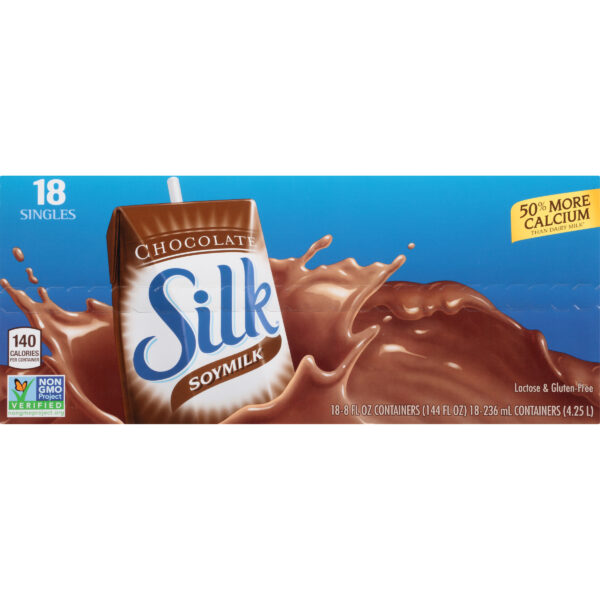 Silk Soymilk Chocolate 18/8oz, Shelf Stable