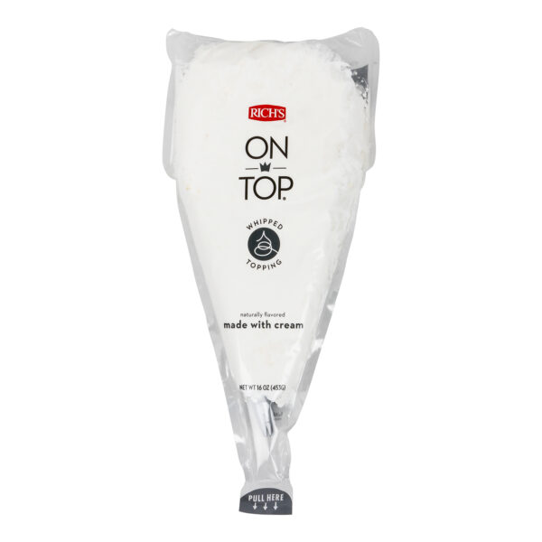 ON TOP MADE WITH CREAM NATURALLY FLAVORED WHIPPED TOPPING