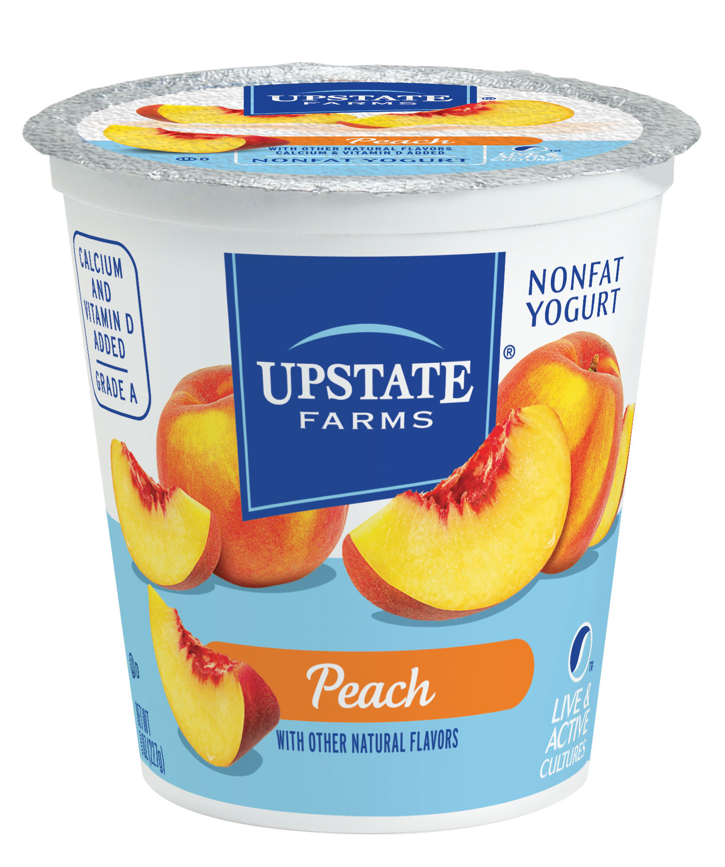 Upstate Farms Nonfat Country Peach Yogurt 8oz Feesers