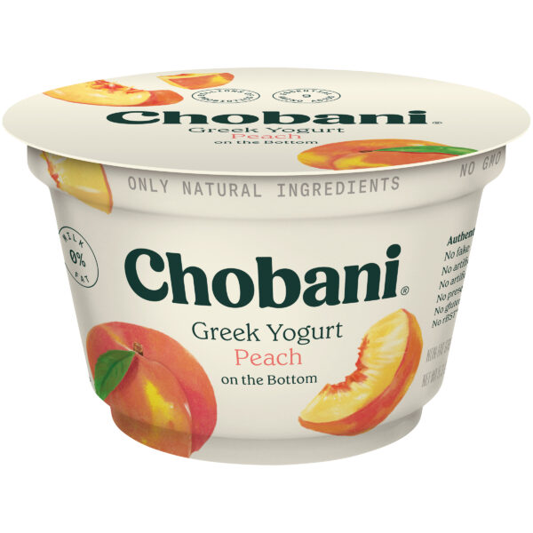 Chobani Nonfat Greek Yogurt Peach on the Bottom 5.3oz