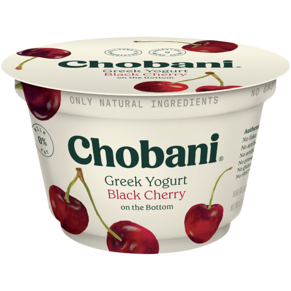 Chobani Nonfat Greek Yogurt Black Cherry on the Bottom 5.3oz