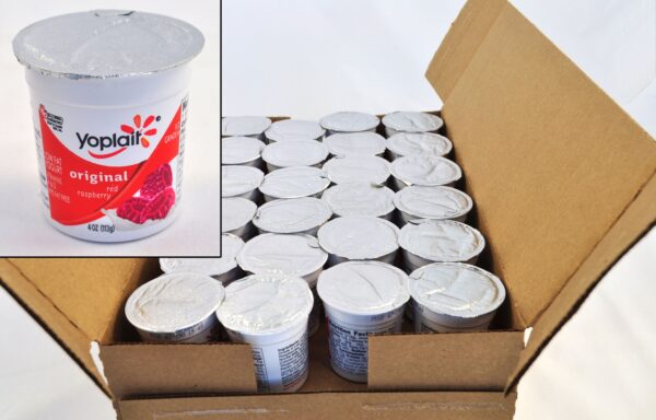 Yoplait Original Yogurt Single Serve Cup Variety Pack Raspberry Peach (48 ct) 4 oz