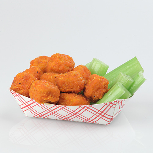 Boneless buffalo chicken wings and celery