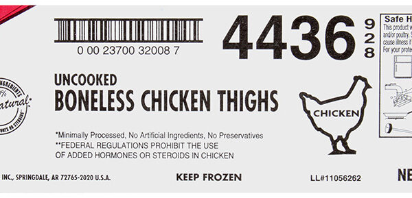 Tyson All Natural Uncooked Unbreaded Boneless Chicken Thighs, Skin On, 4.75 oz.