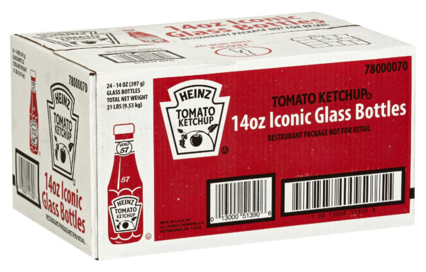 Heinz Ketchup Glass Bottles, 14 oz., 24 per case