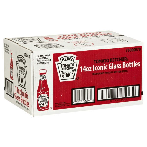 Heinz Ketchup Glass Bottles, 14 oz., 24 per case