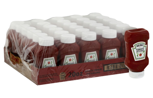 Heinz Ketchup Forever Full Inverted Bottles, 20 oz., 30 per case