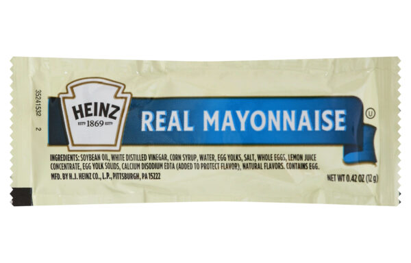 Heinz Real Mayo Mayonnaise Single Serve Packets, 200 ct Casepack