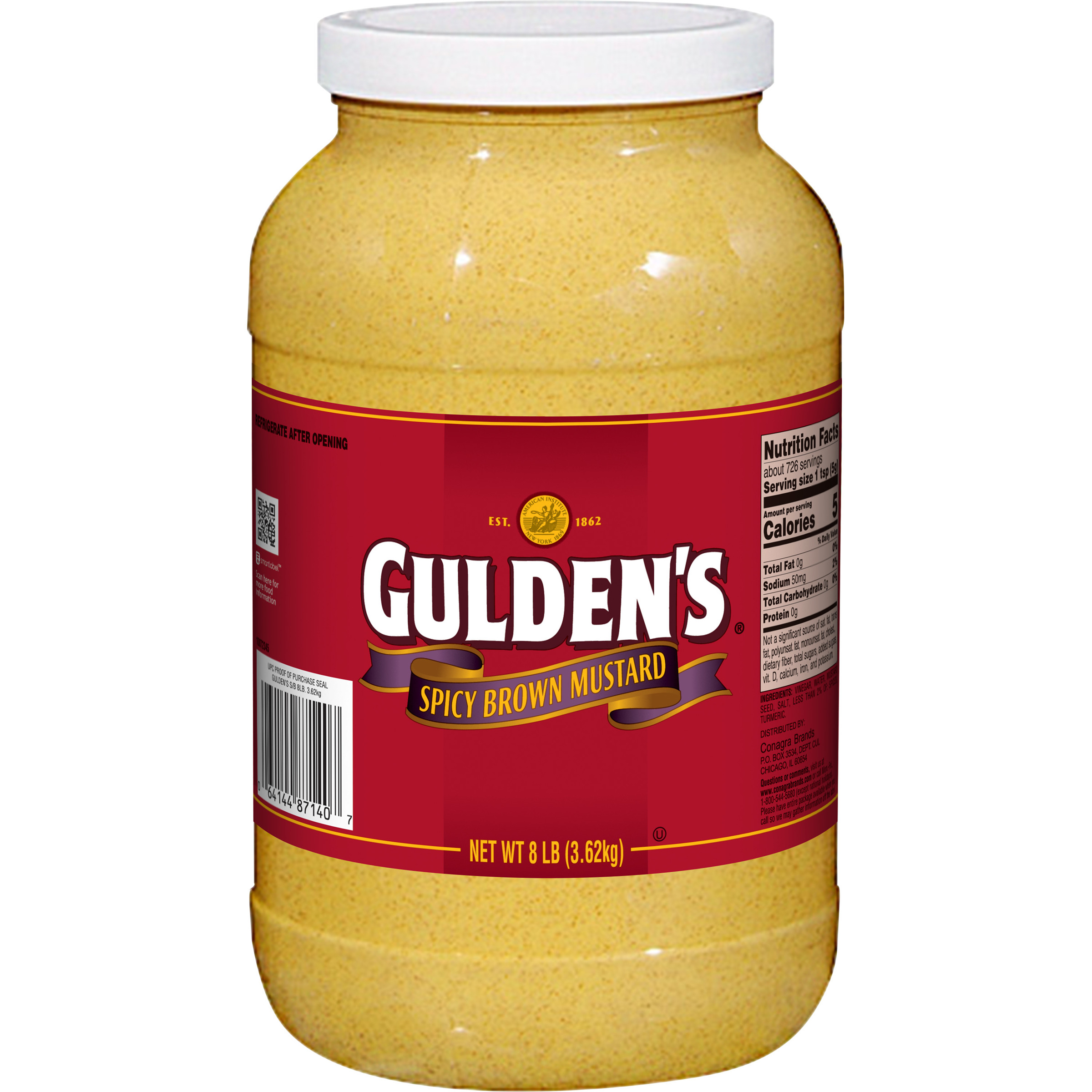 GULDEN'S SPICY BROWN MUSTARD 128 OZ Feesers