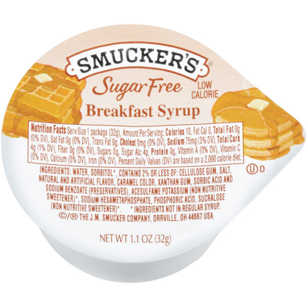Smucker’s 1.1 Ounce Sugar Free Breakfast Syrup Plastic